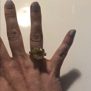 Judith Ripka Ring Sz 7 Canary Crystal